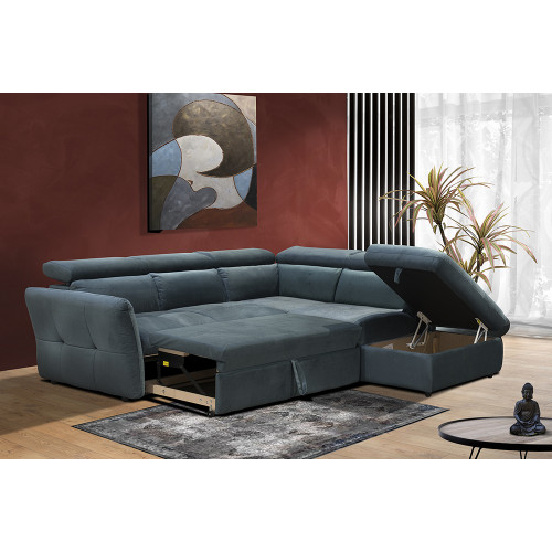 MONSERAT ΚΑΝΑΠΕΣ ΚΡΕΒΑΤΙ ΓΩΝΙΑ ΔΕΞΙΑ PETROL 254x224x90