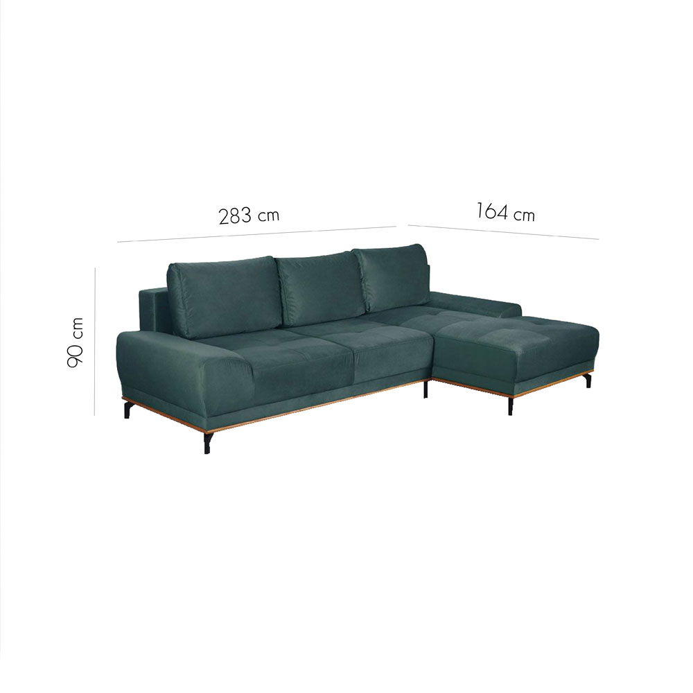 NATURA ΚΑΝΑΠΕΣ ΚΡΕΒΑΤΙ ΓΩΝΙΑ ΔΕΞΙΑ DUSTY PETROL 283x164x90 NATURA ΚΑΝΑΠΕΣ ΚΡΕΒΑΤΙ ΓΩΝΙΑ ΔΕΞΙΑ DUSTY PETROL 283x164x90