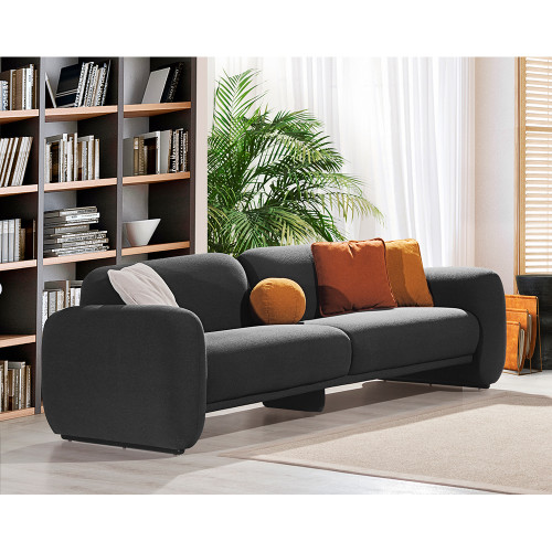 PUFFY ΚΑΝΑΠΕΣ 3ΘΕΣΙΟΣ ΓΚΡΙ ΣΚΟΥΡΟ 240x110x85