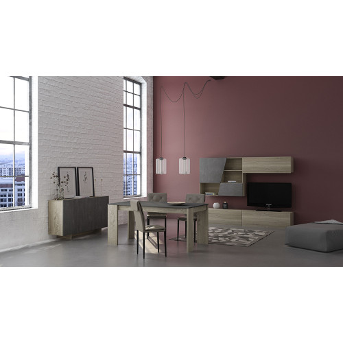 INTRO ΤΡΑΠΕΖΙ CEMENT ΣΚΟΥΡΟ SONOMA ΣΚΟΥΡΟ 170x90x76
