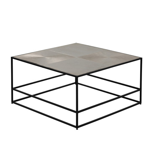HADSTON COFFEE TABLE ΑΣΗΜΙ ΜΑΥΡΟ 80x80x40