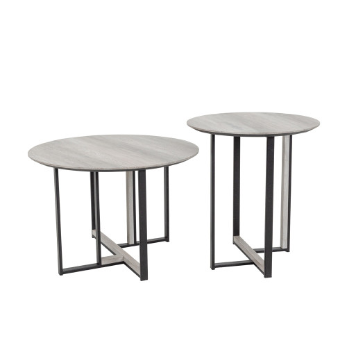 COMBO COFFEE TABLE SONOMA DECAPE ΜΑΥΡΟ 60x60x40