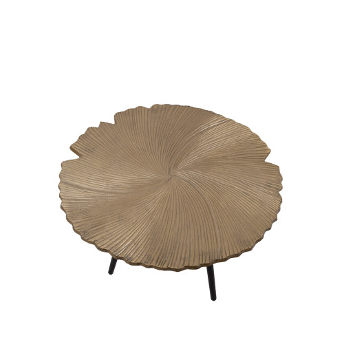 LEAF 50 SIDE TABLE ΧΡΥΣΟ ΜΑΤ ΜΑΥΡΟ 50x50x36