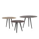 LEAF 50 SIDE TABLE ΧΡΥΣΟ ΜΑΤ ΜΑΥΡΟ 50x50x36
