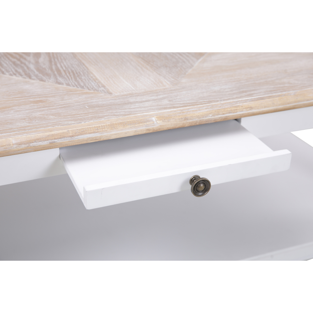 HISTORY COFFEE TABLE ΛΕΥΚΟ ΦΥΣΙΚΟ 125x64x50