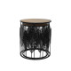 LEAF COFFEE TABLE SET 2ΤΕΜ ΜΑΥΡΟ ΦΥΣΙΚΟ 40x40x45