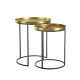 TOTALE SIDE TABLE SET 2ΤΕΜ BRASS ANTIQUE ΜΑΥΡΟ 49x49x56