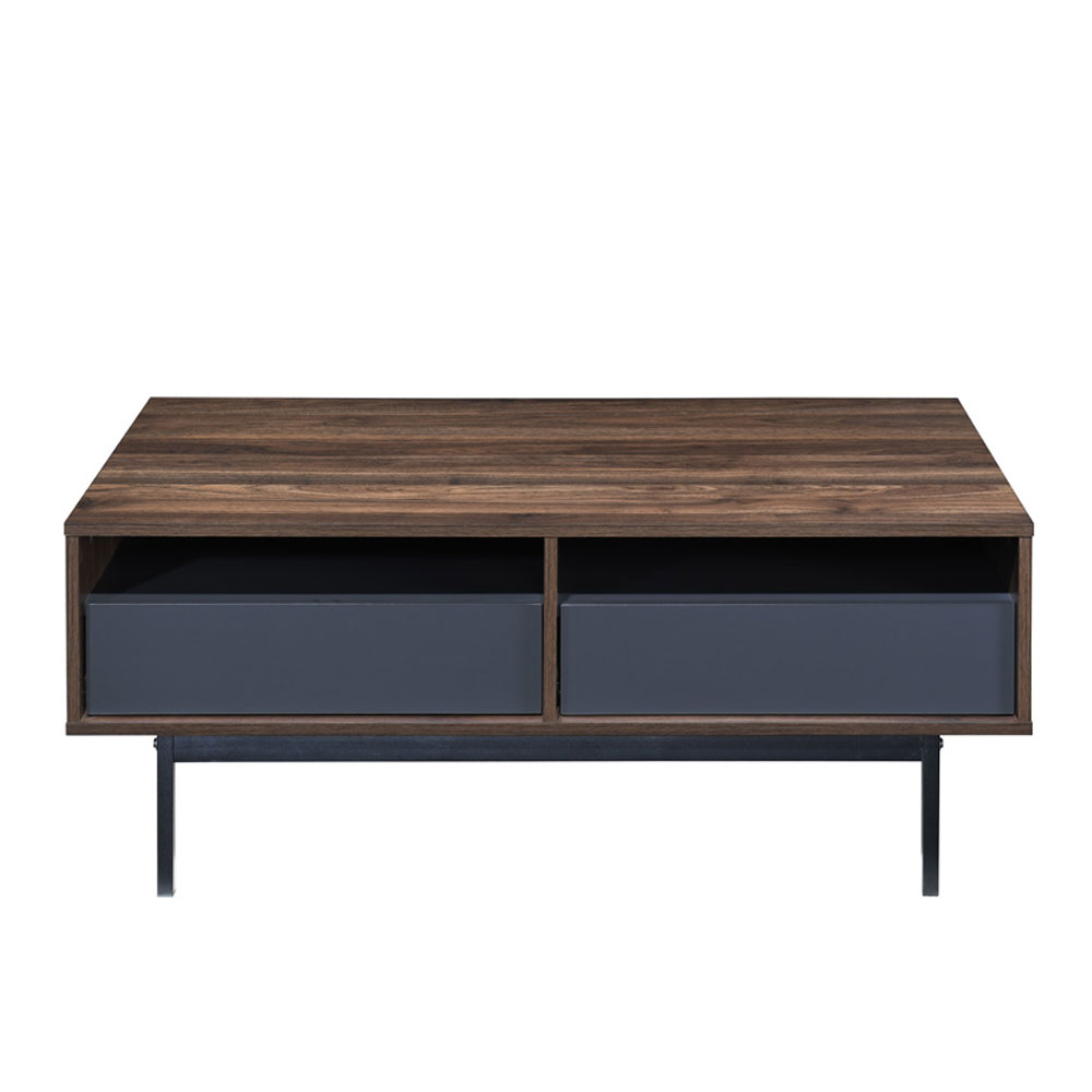 GROOVES COFFEE TABLE 2ΣΥΡΤΑΡΙΑ ΚΑΡΥΔΙ ΓΚΡΙ 110x60x45