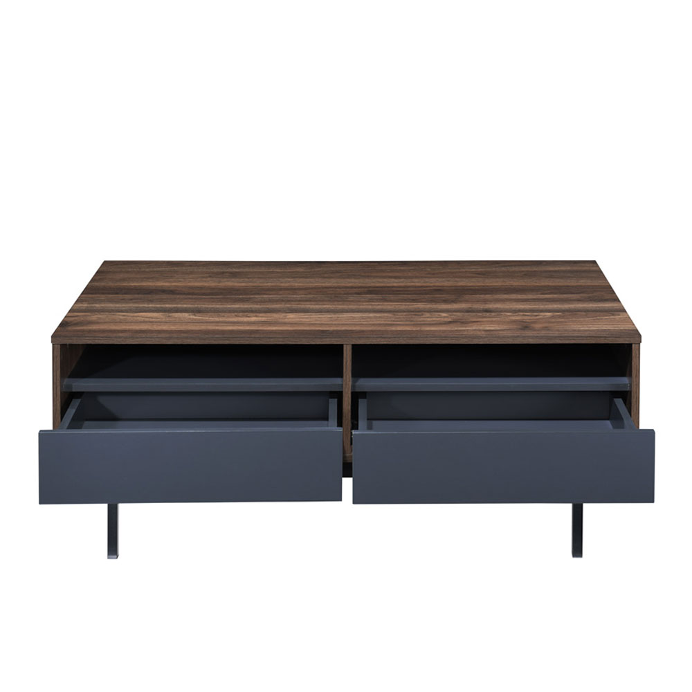 GROOVES COFFEE TABLE 2ΣΥΡΤΑΡΙΑ ΚΑΡΥΔΙ ΓΚΡΙ 110x60x45