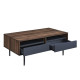 GROOVES COFFEE TABLE 2ΣΥΡΤΑΡΙΑ ΚΑΡΥΔΙ ΓΚΡΙ 110x60x45