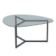 ROCKS COFFEE TABLE SET 2ΤΕΜ ΔΙΑΦΑΝΟ FUME ΜΑΥΡΟ 82x59x40