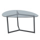 ROCKS COFFEE TABLE SET 2ΤΕΜ ΔΙΑΦΑΝΟ FUME ΜΑΥΡΟ 82x59x40