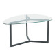 ROCKS COFFEE TABLE SET 2ΤΕΜ ΔΙΑΦΑΝΟ FUME ΜΑΥΡΟ 82x59x40