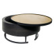 BARREL COFFEE TABLE ΜΕ ΑΠΟΘ/ΚΟ ΧΩΡΟ ΜΑΥΡΟ ΦΥΣΙΚΟ ΜΑΥΡΟ 80x80x39.5