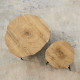 TREE COFFEE TABLE ΦΥΣΙΚΟ ΜΑΥΡΟ 80x80x42
