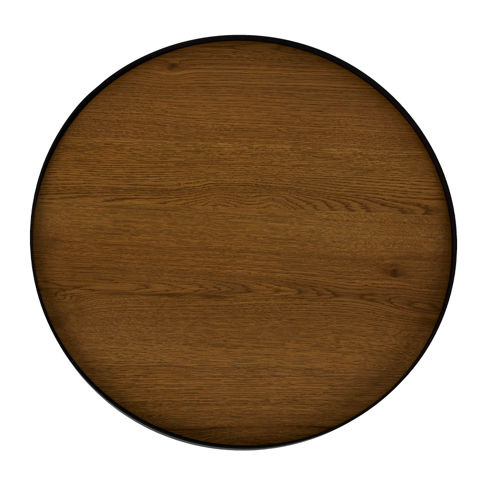 ACCORDO COFFEE TABLE SET 2ΤΕΜ ΦΥΣΙΚΟ ΦΙΜΕ ΜΑΥΡΟ 80x80x42