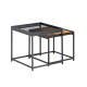 HARMONICA SIDE TABLE SET 2ΤΕΜ ΦΥΣΙΚΟ ΦΙΜΕ ΜΑΥΡΟ 50x50x49