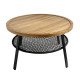 FILET COFFEE TABLE ΦΥΣΙΚΟ ΜΑΥΡΟ 75x75x43