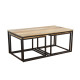 QUADRO COFFEE TABLE SET 3ΤΕΜ ΦΥΣΙΚΟ ΜΑΥΡΟ 110x60x45