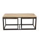 QUADRO COFFEE TABLE SET 3ΤΕΜ ΦΥΣΙΚΟ ΜΑΥΡΟ 110x60x45