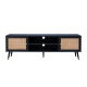 VIENNA TV STAND ΜΑΥΡΟ ΜΕ RATTAN 150x39x49