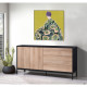 BLACKBIRD ΜΠΟΥΦΕΣ 2ΠΟΡΤΕΣ 3ΣΥΡΤΑΡΙΑ RIVIERA OAK ΜΑΥΡΟ 150x40x75.5