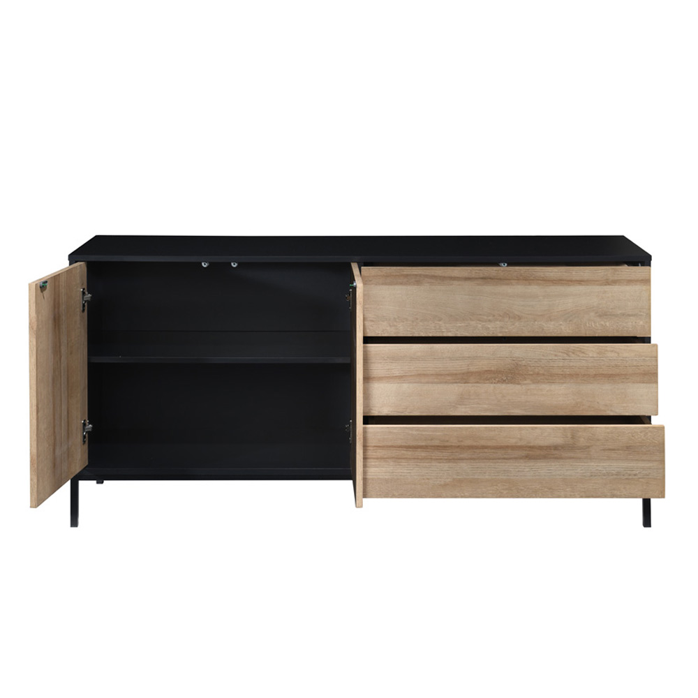 BLACKBIRD ΜΠΟΥΦΕΣ 2ΠΟΡΤΕΣ 3ΣΥΡΤΑΡΙΑ RIVIERA OAK ΜΑΥΡΟ 150x40x75.5