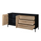BLACKBIRD ΜΠΟΥΦΕΣ 2ΠΟΡΤΕΣ 3ΣΥΡΤΑΡΙΑ RIVIERA OAK ΜΑΥΡΟ 150x40x75.5