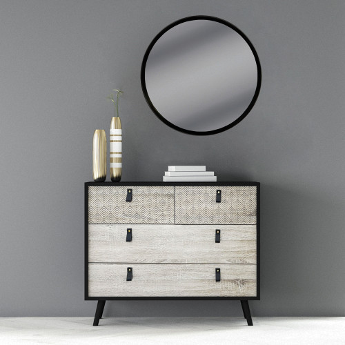 OMNIA ΣΥΡΤΑΡΙΕΡΑ ΜΑΥΡΟ SONOMA ΜΕ PATTERN 98.5x39x81.5