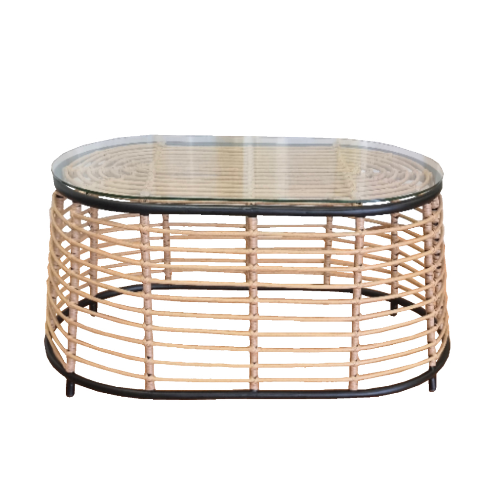 LOOM COFFEE TABLE ΦΥΣΙΚΟ ΜΑΥΡΟ 95x55x45