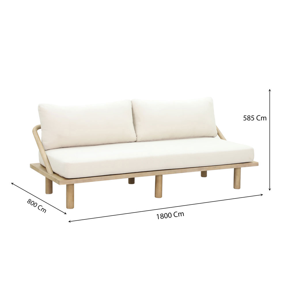 SIESTA ΚΑΝΑΠΕΣ ΚΡΕΒΑΤΙ ΦΥΣΙΚΟ CREAM 180x80x59