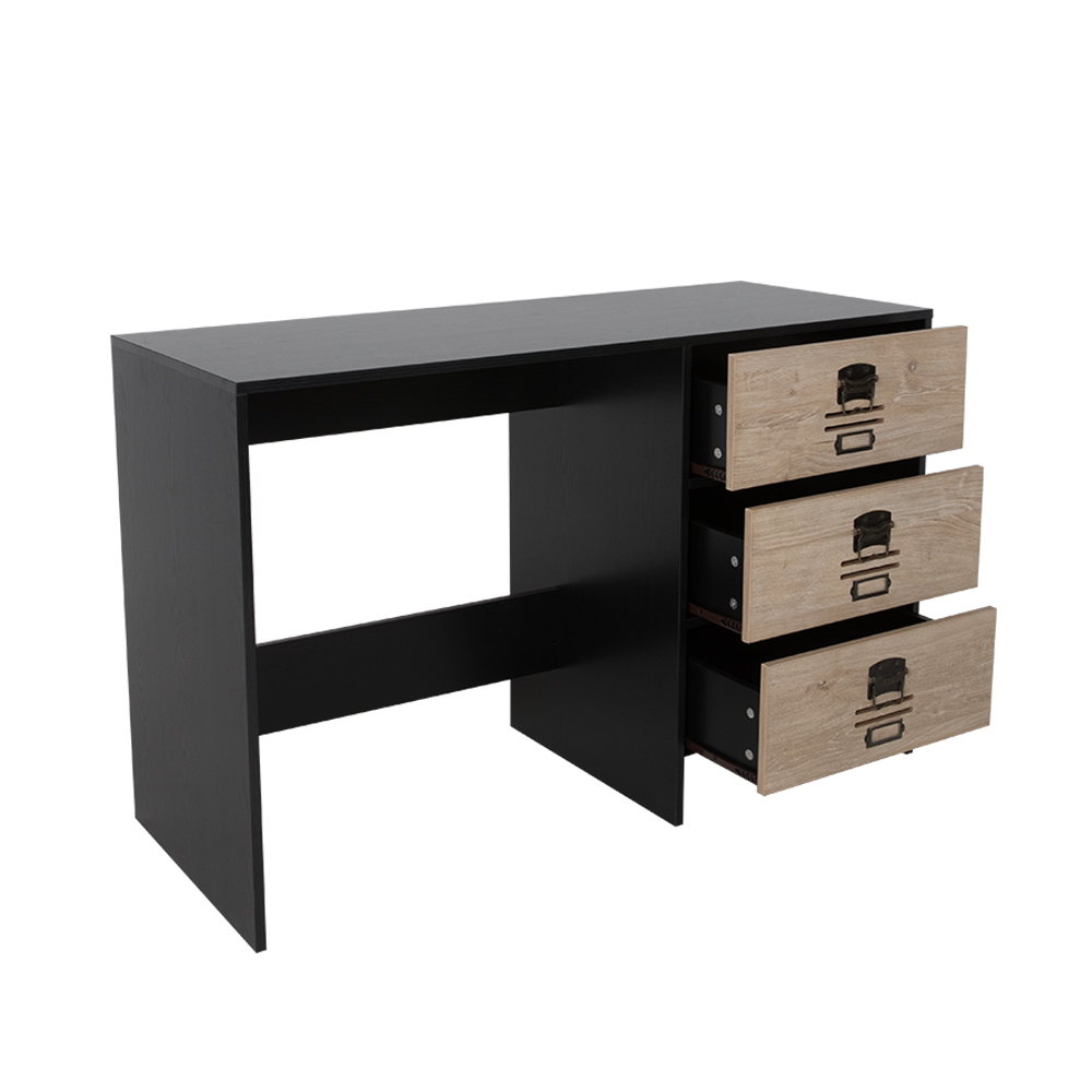 BLACKLY SLOT ΓΡΑΦΕΙΟ 3ΣΥΡΤΑΡΙΑ ΜΑΥΡΟ OAK SONOMA DECAPE 120x48x76.5
