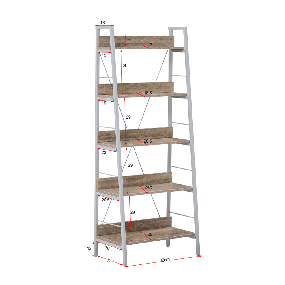 ONE STEP UP ΒΙΒΛΙΟΘΗΚΗ 5ΡΑΦΙΑ SONOMA ΛΕΥΚΟ 60x35x149