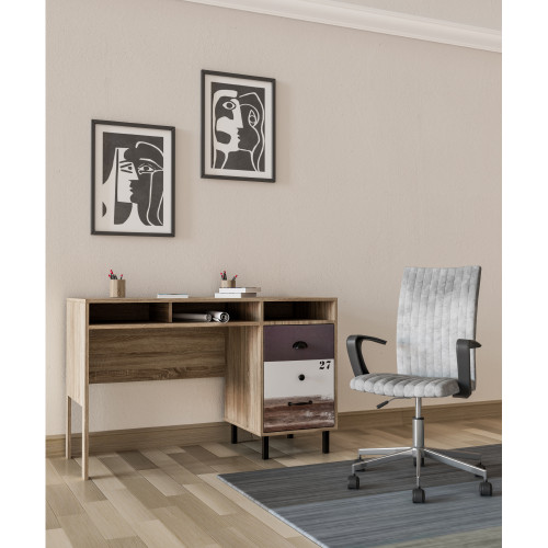 NUMBER ΓΡΑΦΕΙΟ 1ΠΟΡΤΑ SONOMA ΛΕΥΚΟ ΓΚΡΙ 120x48x75