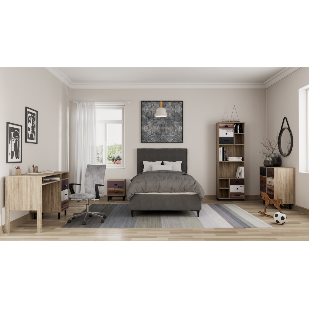 NUMBER ΓΡΑΦΕΙΟ 1ΠΟΡΤΑ SONOMA ΛΕΥΚΟ ΓΚΡΙ 120x48x75