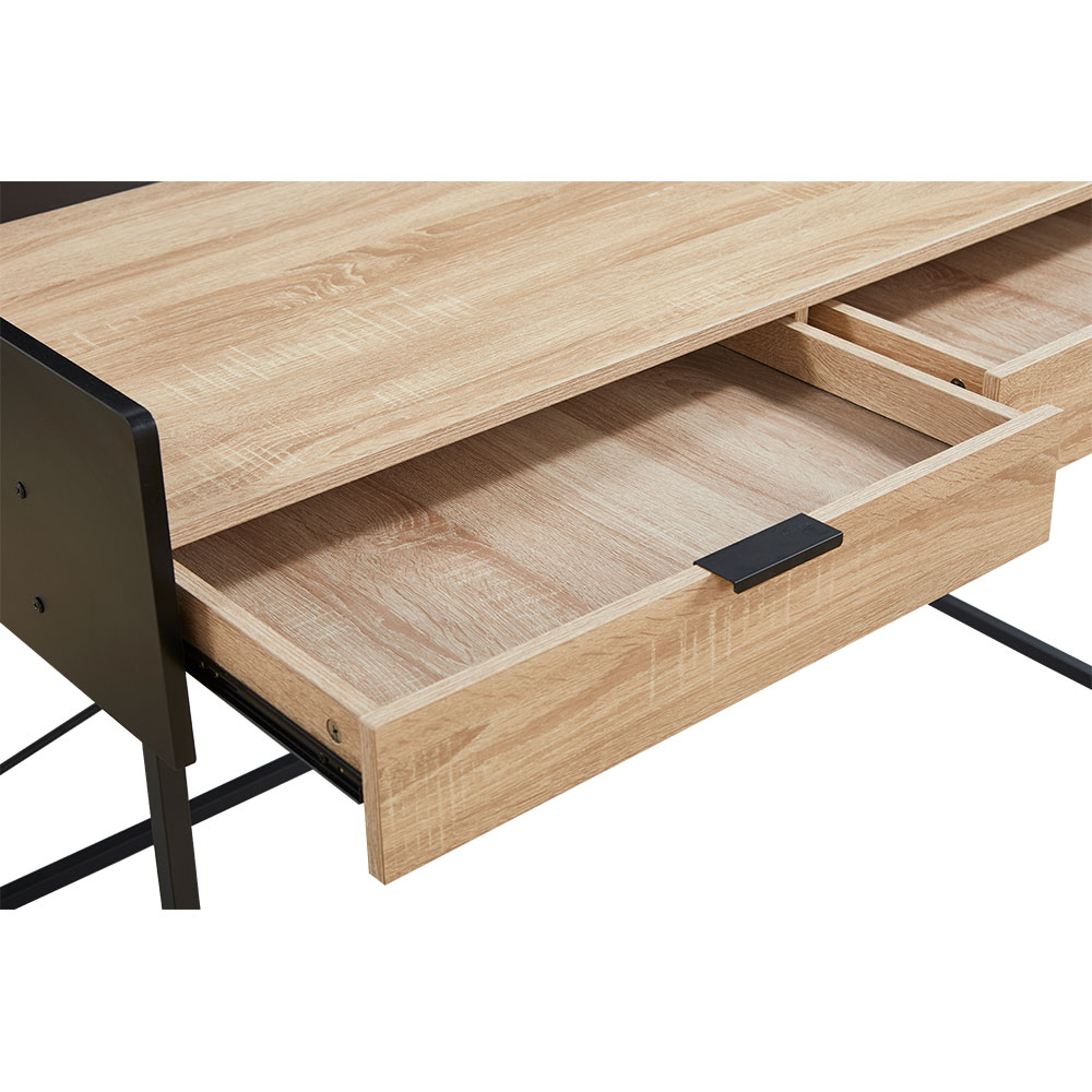 HOMI ΓΡΑΦΕΙΟ 2ΣΥΡΤΑΡΙΑ ΦΥΣΙΚΟ ΜΑΥΡΟ 123x60x86