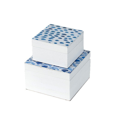 Artekko Ekreiksa Κουτιά Διακοσμητικά Σετ/2 (13x13x8)cm