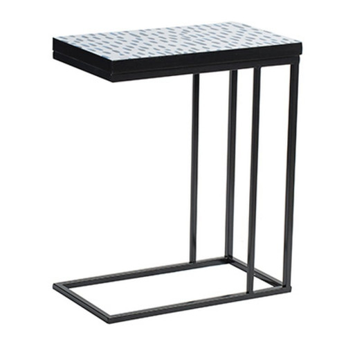 Artekko Ublaox Τραπέζι Βοηθητικό Πουα Μαύρο-Μπλέ (45x45x68)cm