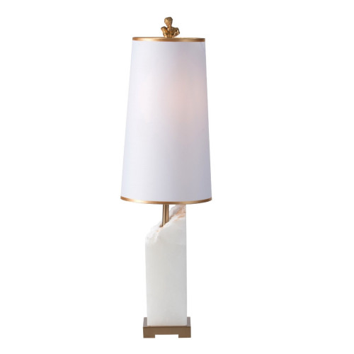 Artekko Lamp Λευκό Μαρμάρινο Επιτραπέζιο Φωτιστικό με Χρυσές Λεπτομέρειες (23x23x85)cm
