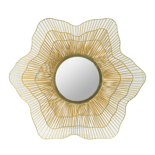 Artekko Mirror Χρυσός Μεταλλικός Καθρέπτης Τοίχου (68.6x6x68.6)cm