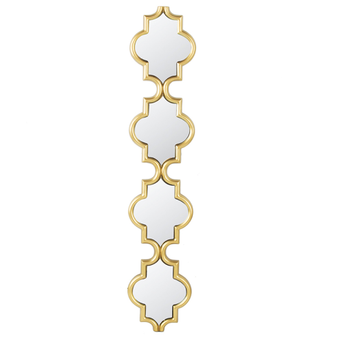 Artekko Mirror MDF Χρυσός Καθρέπτης Τοίχου (24x2.5x119.5)cm