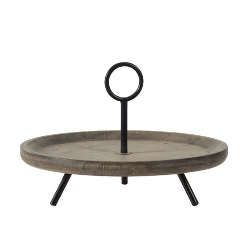 Artekko Riser Καφέ Ξύλινος Διακοσμητικός Δίσκος (40x40x28)cm