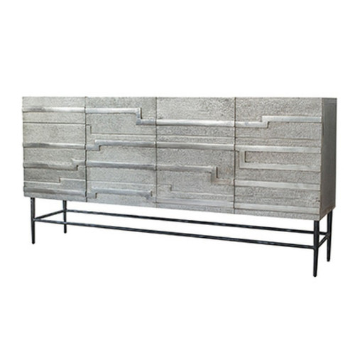 Artekko Sur Ασημί Μπουφές από Ορείχαλκο και Ξύλο (150x37x76)