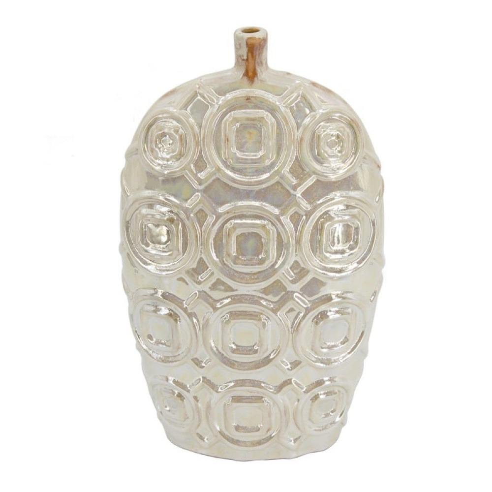Artekko Shelby Μπεζ Κεραμικό Βάζο (23.1x9.4x40.4)cm