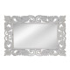 Artekko Mirroki Ξύλινος Λευκός Πατίνα Σκαλιστός Καθρέπτης Τοίχου (100x70)cm