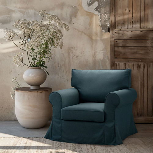 ASHLEY ΠΟΛΥΘΡΟΝΑ ΜΕ ΑΠΟΣΥΡΟΜΕΝΟ ΚΑΛΥΜΜΑ ΜΠΛΕ 97x85x95