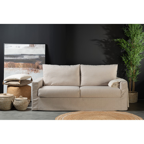 ITHAKI ΚΑΝΑΠΕΣ ΚΡΕΒΑΤΙ 3ΘΕΣΙΟΣ BEIGE HYGGE 06 190x94x90