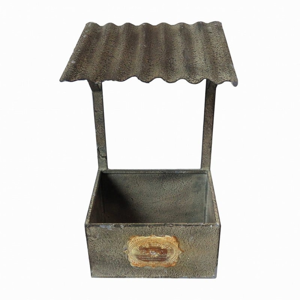Artekko Planter Γκρι Μεταλλικό Διακοσμητικό Κασπό (23x16x42)cm