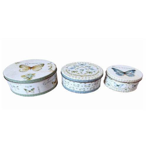 Artekko Box Κουτιά Τσίγκινα Πολύχρωμα Σετ/3 (20x20x10)cm