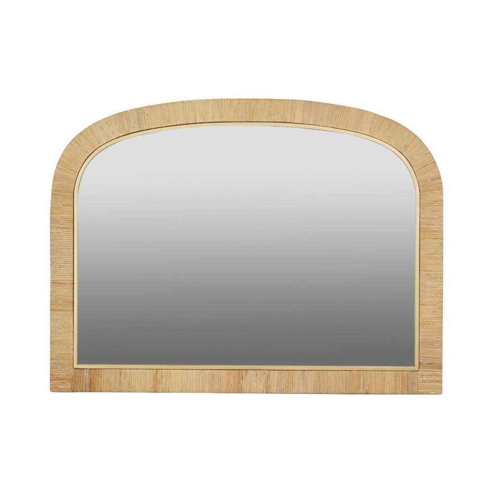 Artekko Bohemian Καθρέφτης Τοίχου με Ρατάν MDF Γυαλί Φυσική Απόχρωση (76x3x102)cm